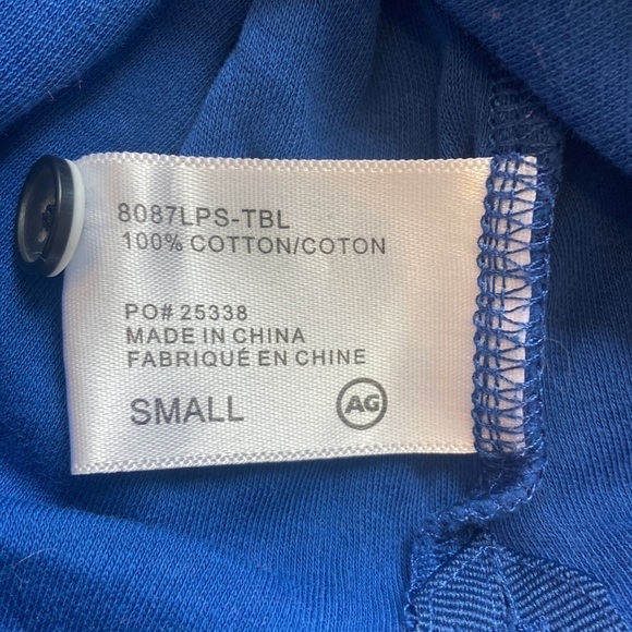 AG Adriano Goldschmied Blue with Navy Blue Stripes Polo Shirt - Picture 5 of 5